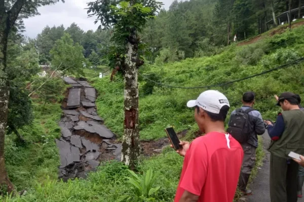 Tanah Bergerak dan Retak, Pihak Berwenang Tutup Jalur Randudongkal-Watukumpul Pemalang